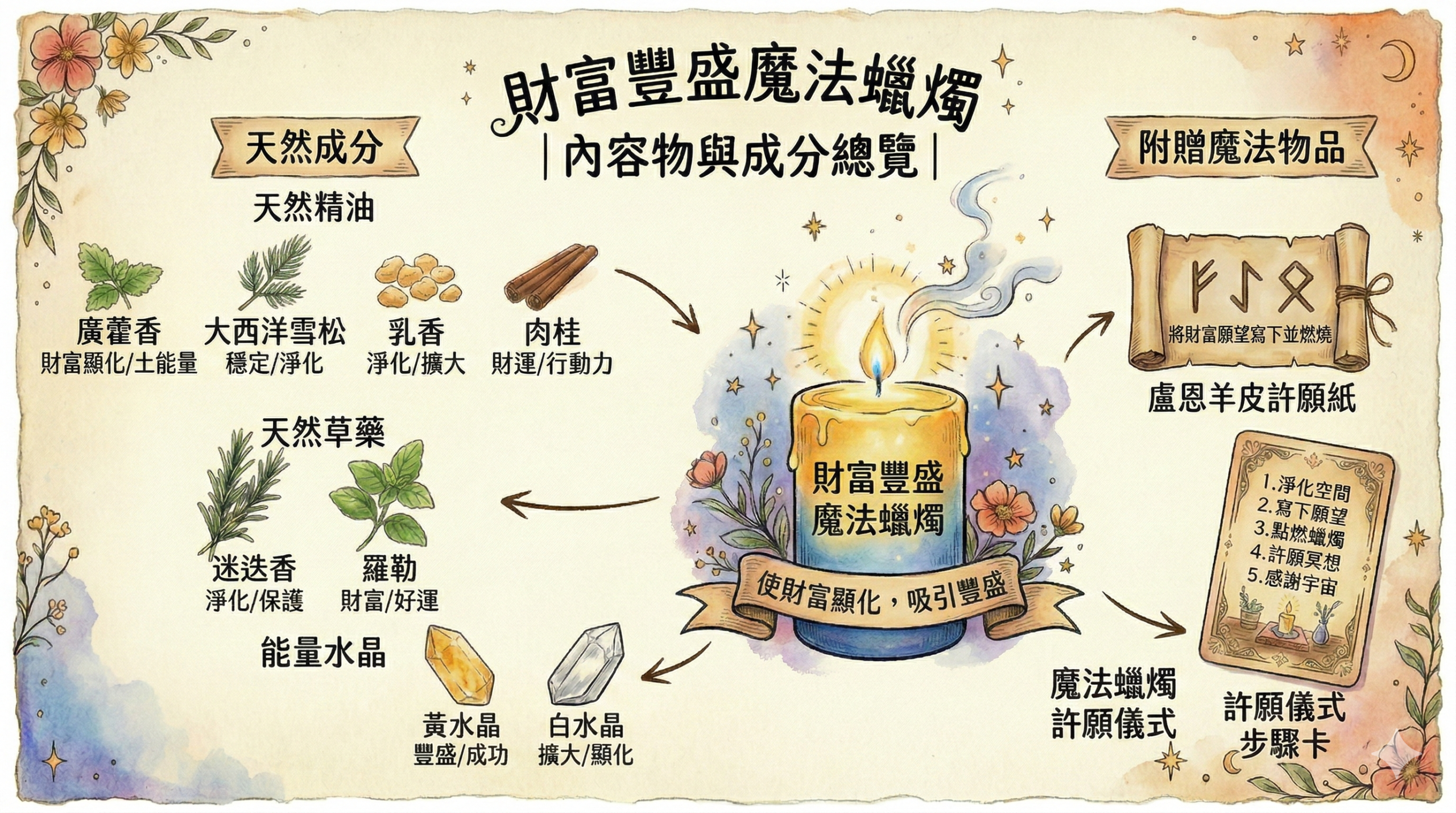 財富豐盛魔法蠟燭