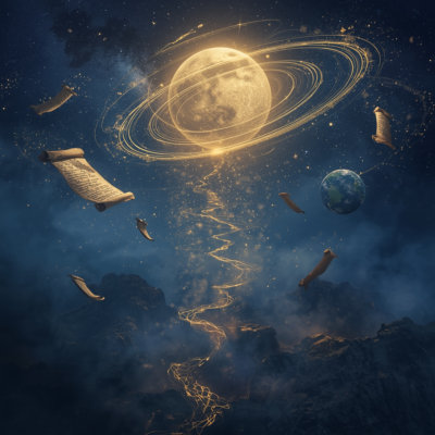 Lucid Origin A dreamy and mystical cosmic landscape representi 0