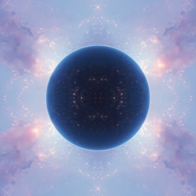 Lucid Origin Neptune planet with inverted glowing light trails 0