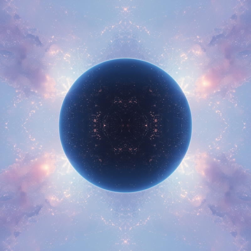 Lucid Origin Neptune planet with inverted glowing light trails 0