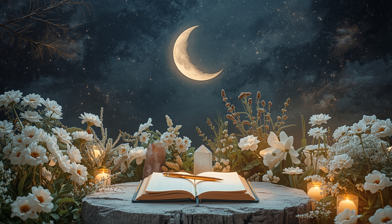 lucid origin A dreamy and healing scene under the Virgo New Moon — a serene night sky with 0