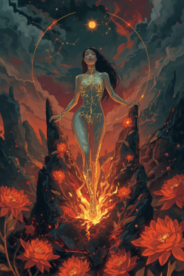 Lucid Origin A surreal illustration of a graceful figure emerg 0