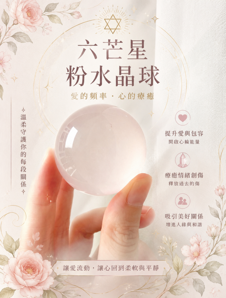 星光六芒星粉水晶球