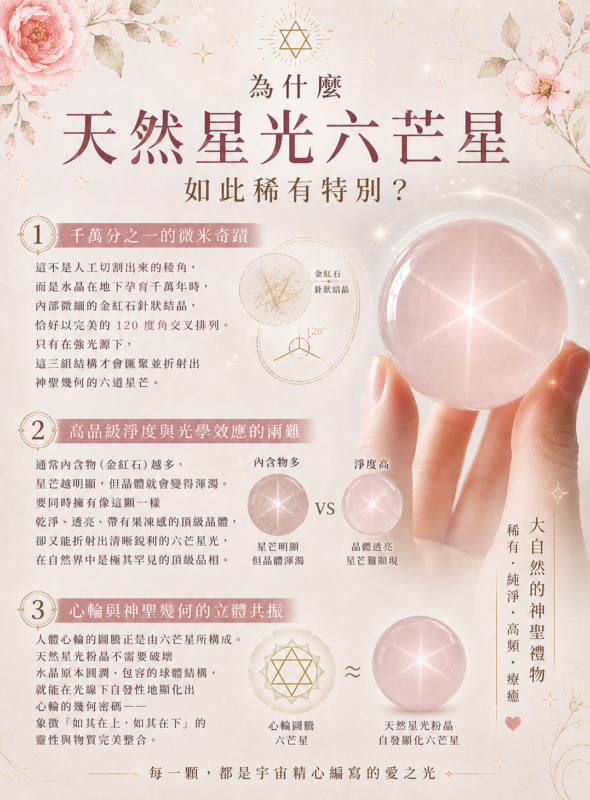 星光六芒星粉水晶