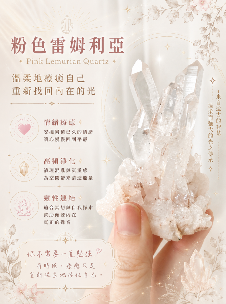 粉色雷姆利亞水晶｜療癒內在小孩、高敏感者、內在情感修復